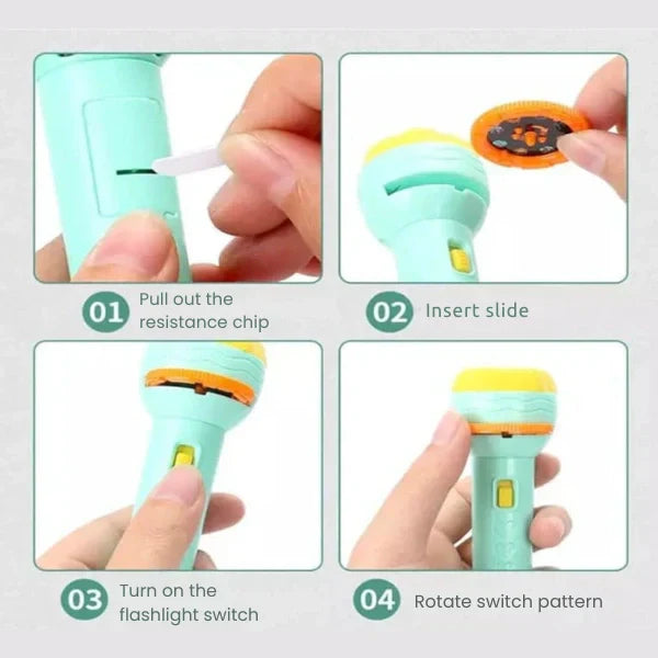 6 Slide Mini Projector Torch For Kids