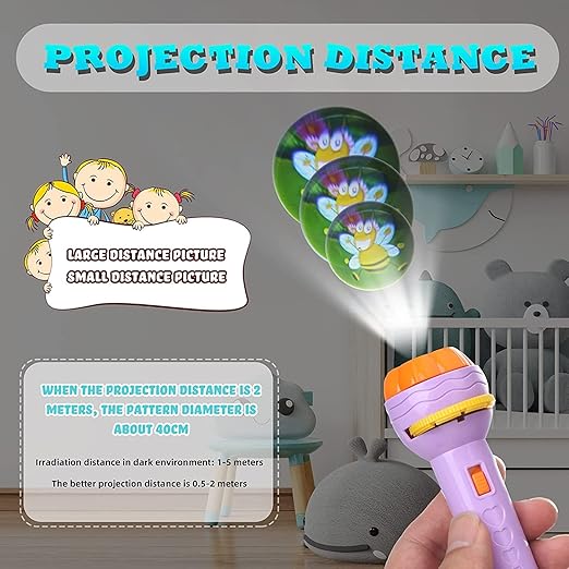 6 Slide Mini Projector Torch For Kids