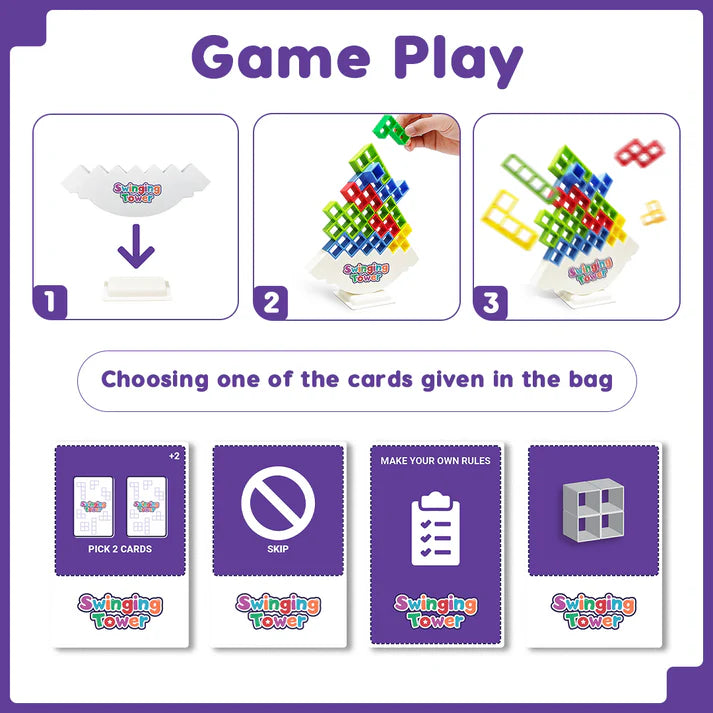 Swinging & Balancing Tower Game For Kids And Adults
